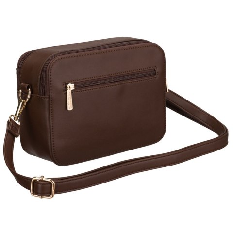 Brązowa torebka damska mała listonoszka na ramię crossbody skóra ekologiczna - Peterson