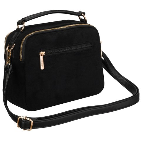 Czarna torebka damska mała listonoszka na suwak miejska saszetka crossbody - Peterson
