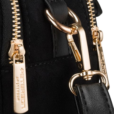 Czarna torebka damska mała listonoszka na suwak miejska saszetka crossbody - Peterson