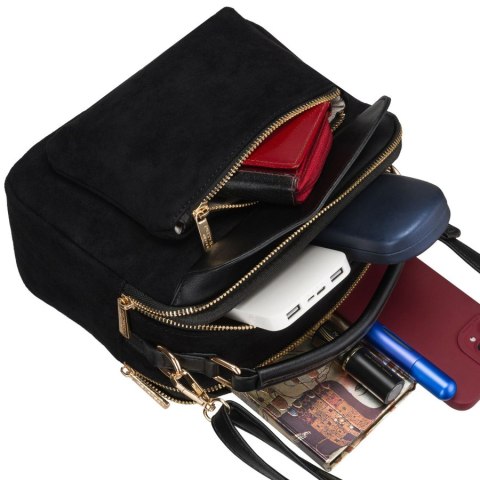 Czarna torebka damska mała listonoszka na suwak miejska saszetka crossbody - Peterson