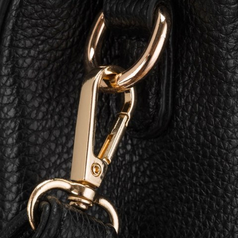 Listonoszka damska mała czarna torebka crossbody ze skóry ekologicznej - Peterson