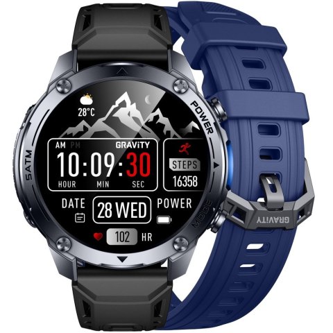 SMARTWATCH MĘSKI GRAVITY GT34-1 - AMOLED, DODATKOWY PASEK (sg060a)