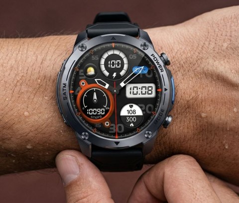 SMARTWATCH MĘSKI GRAVITY GT34-1 - AMOLED, DODATKOWY PASEK (sg060a)