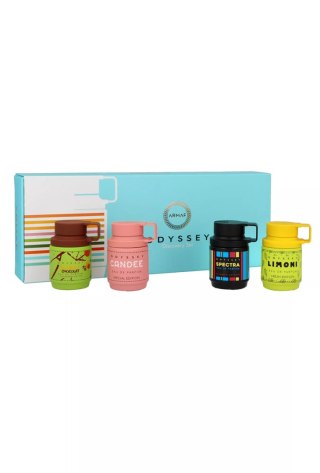Zestaw Armaf Odyssey Miniatures Collection Edp 12ml x 4: Dubai Chocolat, Candee, Spectra Rainbow, Limoni Fresh