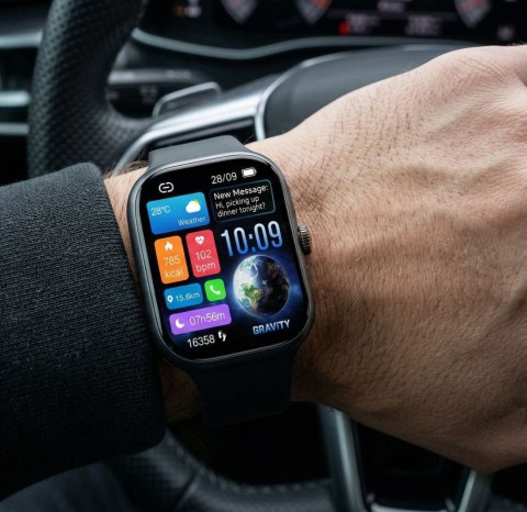 SMARTWATCH MĘSKI GRAVITY GT29-1 - ROZMOWY BLUETOOTH, DODATKOWY PASEK (sg057a)