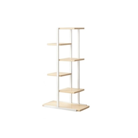 Kwietnik Biało-Brązowy 113x60x20cm – Regał na Kwiaty z 6 Półkami SZ16B