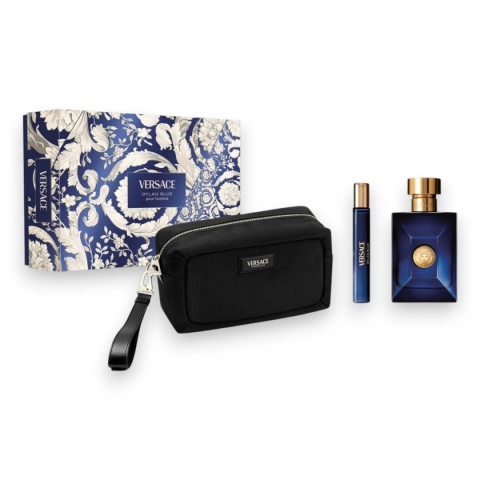Zestaw Versace Dylan Blue dla Mężczyzn – EDT 100ml + 10ml + Kosmetyczka