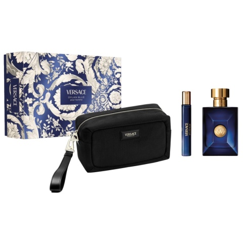 Zestaw Versace Dylan Blue dla Mężczyzn – EDT 100ml + 10ml + Kosmetyczka