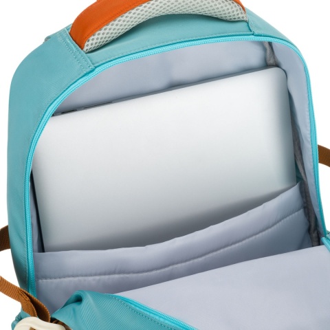 Niebiesko-pomarańczowy plecak szkolny z przegrodą na laptopa odporny na wilgoć Peterson