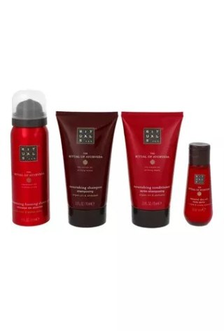 Zestaw Rituals The Ritual of Ayurveda Shampoo 70ml + Conditioner 70ml + Foaming Shower Gel 50ml + Dry Body and Hair Oil 30 ml + 