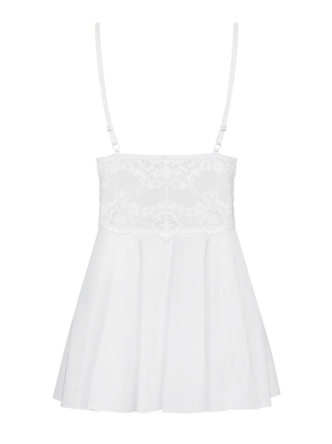 Babydoll koronkowy Obsessive biały z stringami S/M