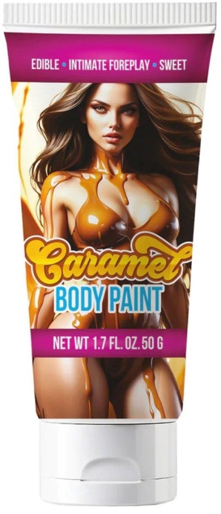 Farba do ciała o smaku karmelu Pharmquests 50 ml – jadalna farba do body paint dla par