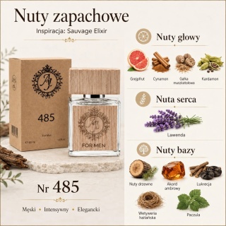 Francuskie Perfumy Męskie Nr 485 50ml Inspirowane Sauvage Elixir