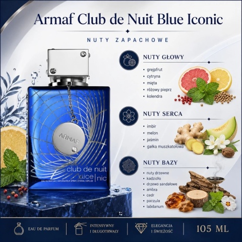 Armaf Club de Nuit Blue Iconic EDP 105 ml – męskie perfumy arabskie