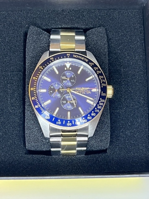 Zegarek Męski Invicta Aviator 39076 | Złoto-Srebrny z Niebieską Tarczą