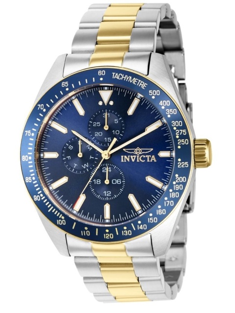 Zegarek Męski Invicta Aviator 39076 | Złoto-Srebrny z Niebieską Tarczą