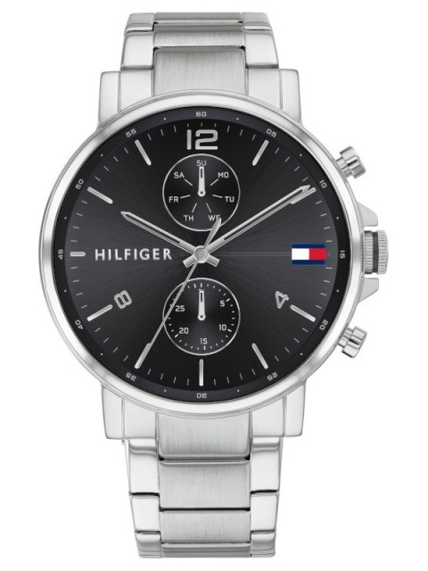 Zegarek męski Tommy Hilfiger Daniel 1710413 | Srebrny z czarną tarczą