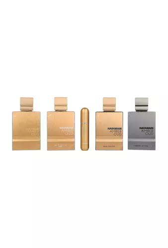 Zestaw Al Haramain Amber Oud Collection 4 x 60ml - Amber Oud Gold Edition + Amber Oud Bleu Edition + Amber Oud White Edition + A