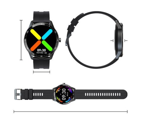 SMARTWATCH MĘSKI G. Rossi SW018-1 silver/black (sg012a) WŁASNE TARCZE