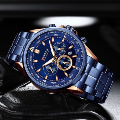 ZEGAREK MĘSKI CURREN 8399 (zc016d -CHRONOGRAF +BOX