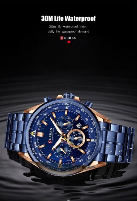 ZEGAREK MĘSKI CURREN 8399 (zc016d -CHRONOGRAF +BOX