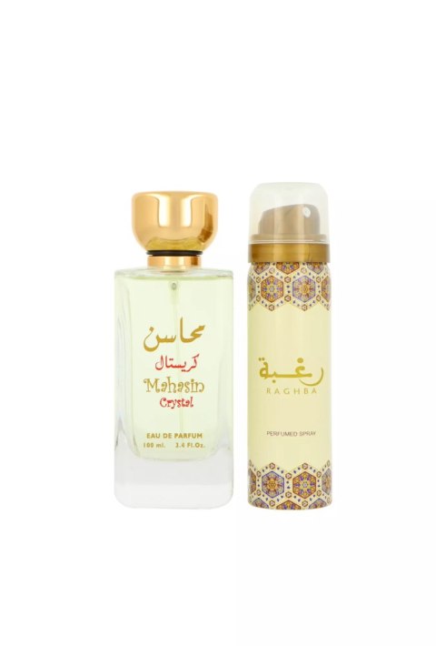 Zestaw Lattafa Mahasin Crystal Edp 100ml + Deodorant 50ml