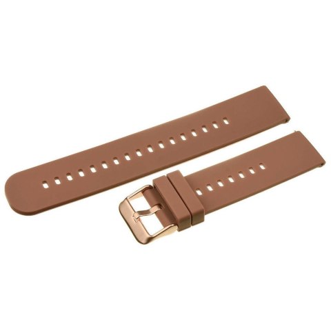 Pasek gumowy do zegarka U27 - brązowy/rosegold - 20mm