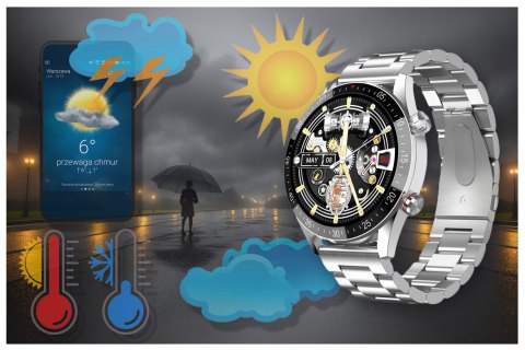 SMARTWATCH MĘSKI GRAVITY GT4-3 - WYKONYWANIE POŁĄCZEŃ, KROKOMIERZ (sg023c)