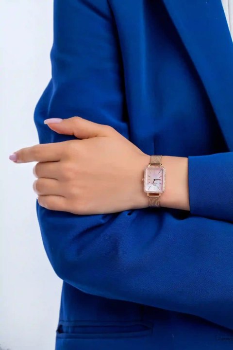 ZEGAREK DAMSKI DANIEL WELLINGTON Quadro Lumine Bezel Melrose Pink DW00100669 + BOX (zw519j)