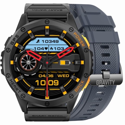 SMARTWATCH MĘSKI GRAVITY GT24-1 - LATARKA, DODATKOWY PASEK (sg033a)