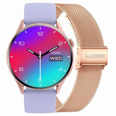 SMARTWATCH DAMSKI GRAVITY GT11-7 - AMOLED, DODATKOWY PASEK (sg044g)