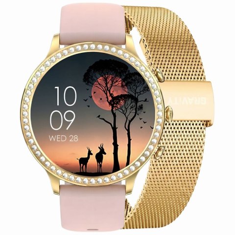 SMARTWATCH DAMSKI GRAVITY GT5-3 - DODATKOWY PASEK (sg043c)