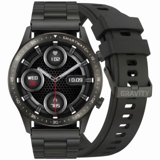 SMARTWATCH MĘSKI GRAVITY GT10-1 - AMOLED, DODATKOWY PASEK (sg046a)