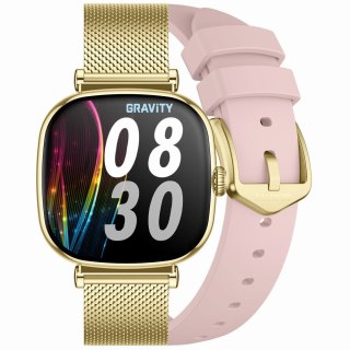 SMARTWATCH DAMSKI GRAVITY GT32-1 - ROZMOWY BLUETOOTH, DODATKOWY PASEK (sg047a)