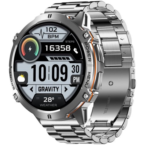 SMARTWATCH MĘSKI GRAVITY GT42-4 - AMOLED, DODATKOWA BRANSOLETA (sg056d)