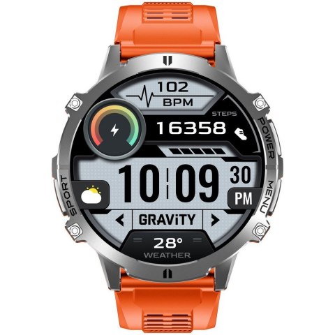 SMARTWATCH MĘSKI GRAVITY GT42-4 - AMOLED, DODATKOWA BRANSOLETA (sg056d)