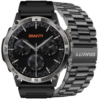 SMARTWATCH MĘSKI GRAVITY GT46-1 - AMOLED, DODATKOWA BRANSOLETA(sg055a)