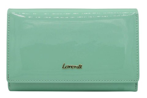 Lakierowany portfel damski na karty z zabezpieczeniem RFID Protect - Lorenti