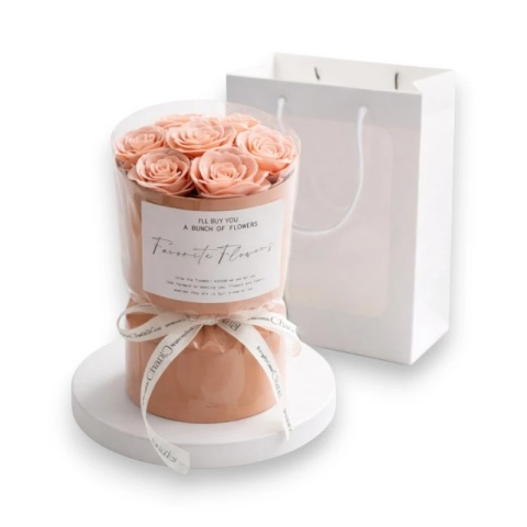 Flower box, bukiet zapachowych kwiatów mydlanych w pudełku,LED 7szt. BUK27R