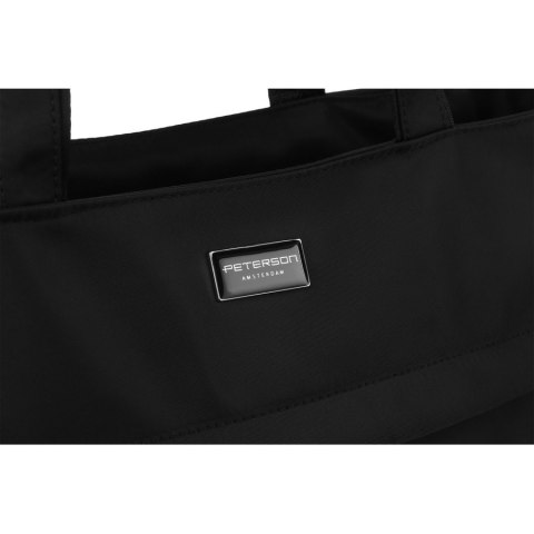 Modna torba shopper A4 w czarnym kolorze - Peterson