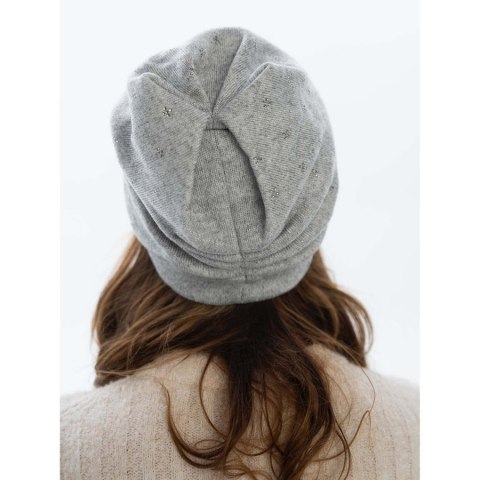 Modna czapka beanie damska w kolorze szarym - Peterson
