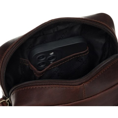 Torba męska crossbody z gładkiej skóry naturalnej - Peterson