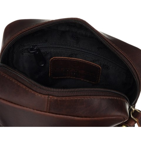 Torba męska crossbody z gładkiej skóry naturalnej - Peterson