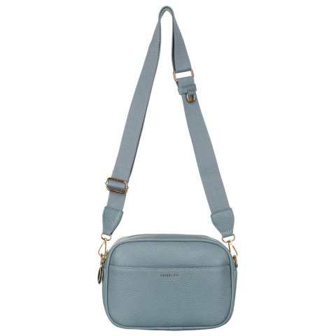 Niebieska listonoszka damska crossbody z wąskim i szerokim paskiem na ramię eko skóra Peterson