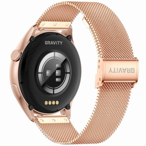 Smartwatch Gravity Różowe Złoto Pasek + Bransoleta GT11-8
