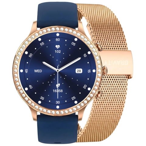 Smartwatch Gravity Różowe Złoto Pasek i Bransoleta GT5-6