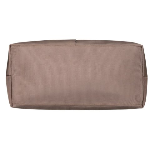Jednokomorowa, beżowa shopperka damska zamykana suwakiem - Peterson