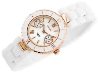 ZEGAREK DAMSKI LONGBO - white/gold (zx610a)