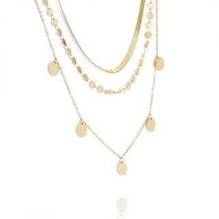 Naszyjnik stal chirurgiczna pozłacana 14k gold NST1368