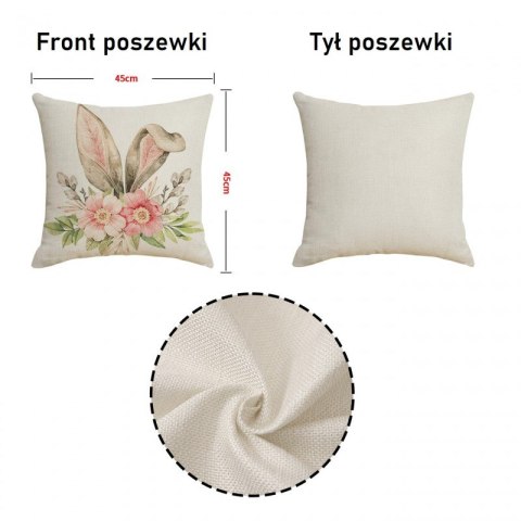 Lniana poszewka na poduszkę 45 x 45 cm z motywem wiosennym BUKIET POD219
